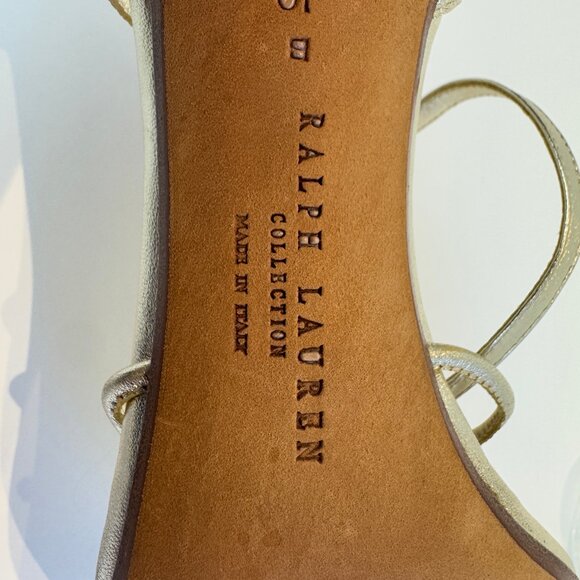 Ralph Lauren Purple Label Gold Leather Strappy Sandals, US 10 - Picture 9 of 16